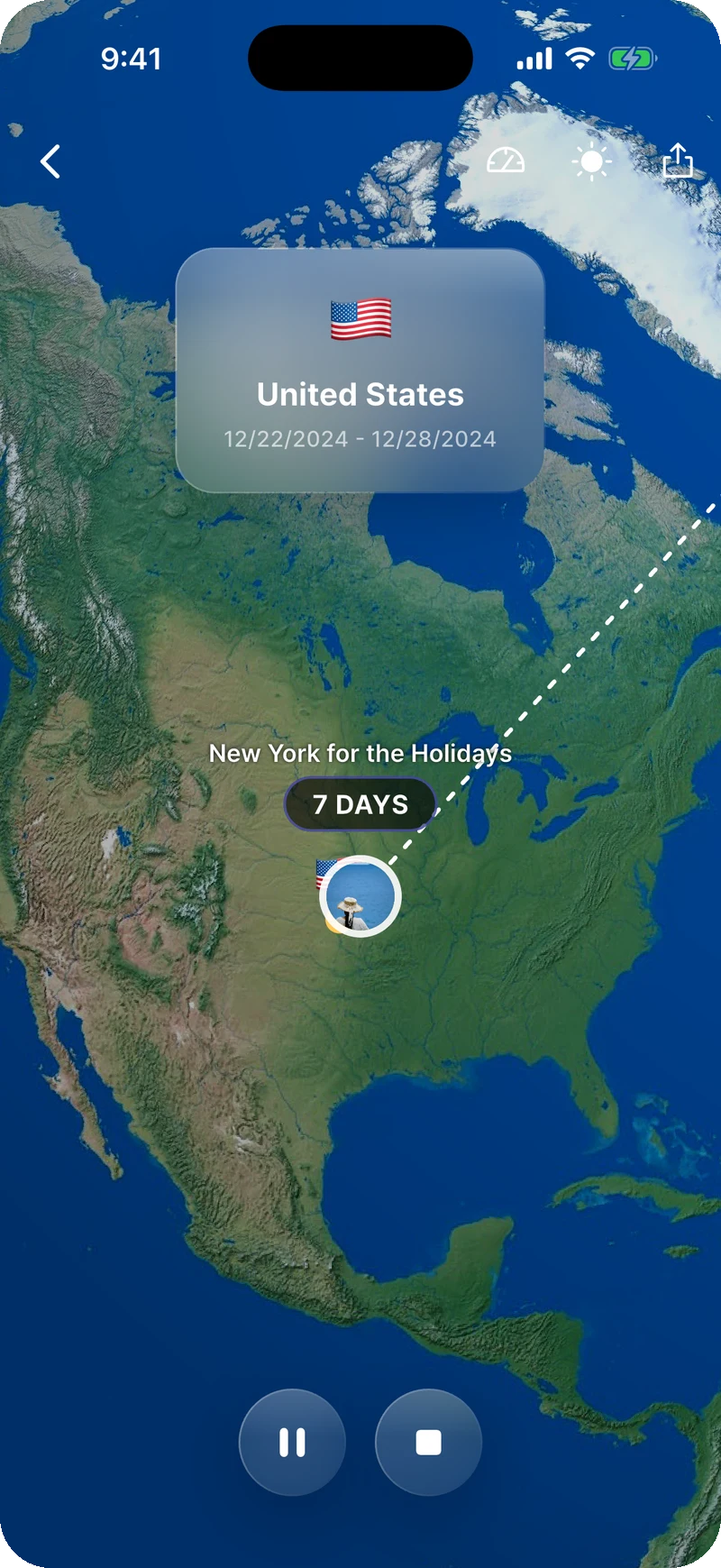 Replay your trips on the globe